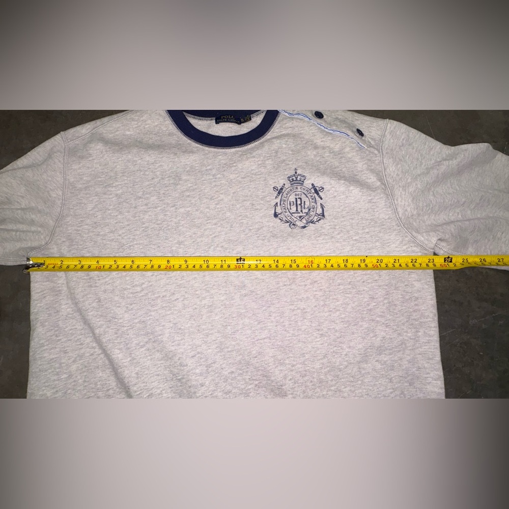 Polo by Ralph Lauren Gray and Blue Crew Neck Sweater - Picture 9 of 16